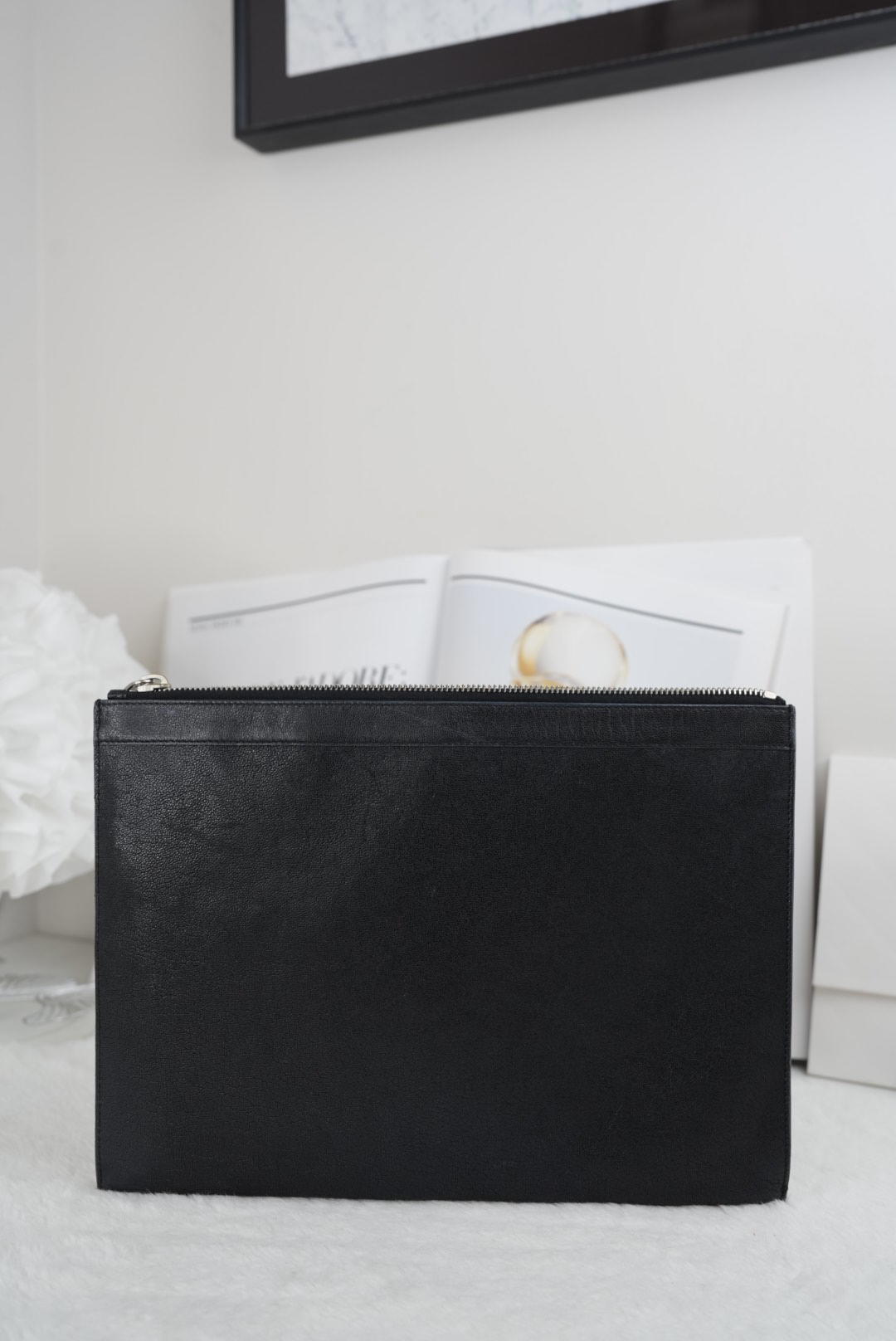 YSL Studded Leather Clutch Bag