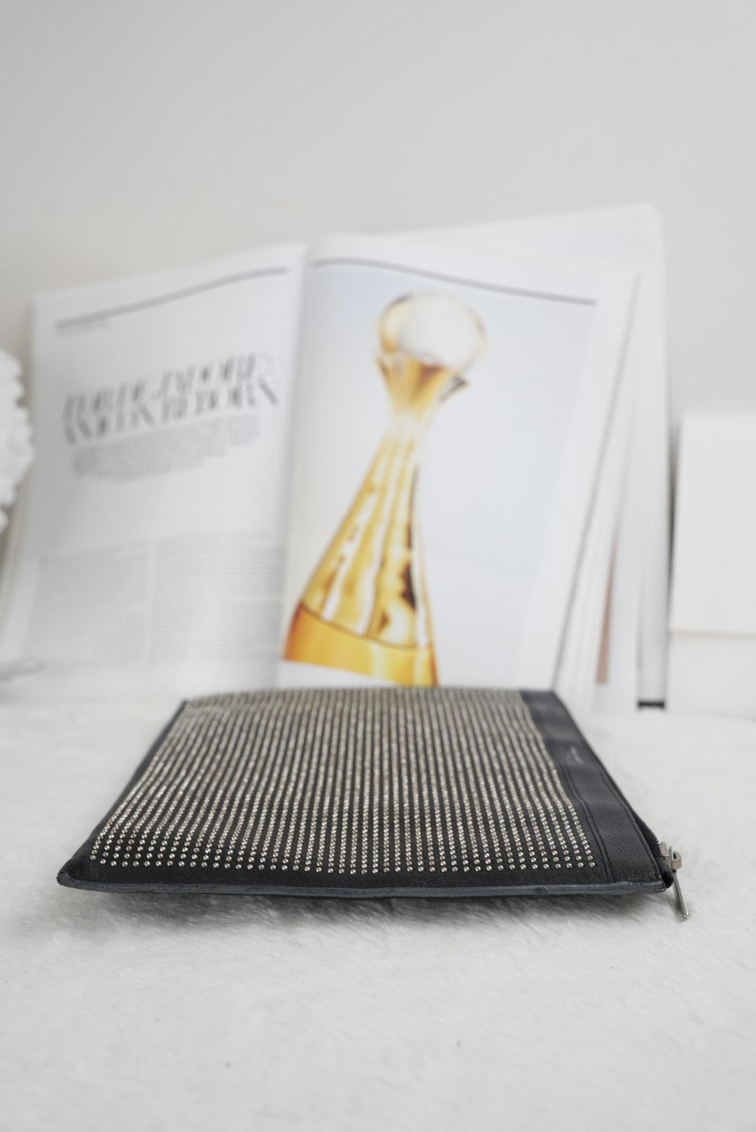 YSL Studded Leather Clutch Bag