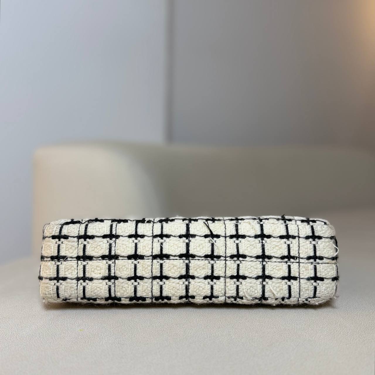 Chanel Ivory and Black Tweed Classic Flap Bag