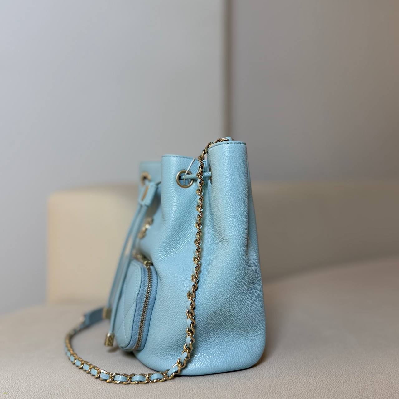 Chanel Business Affinity Drawstring Bucket Bag