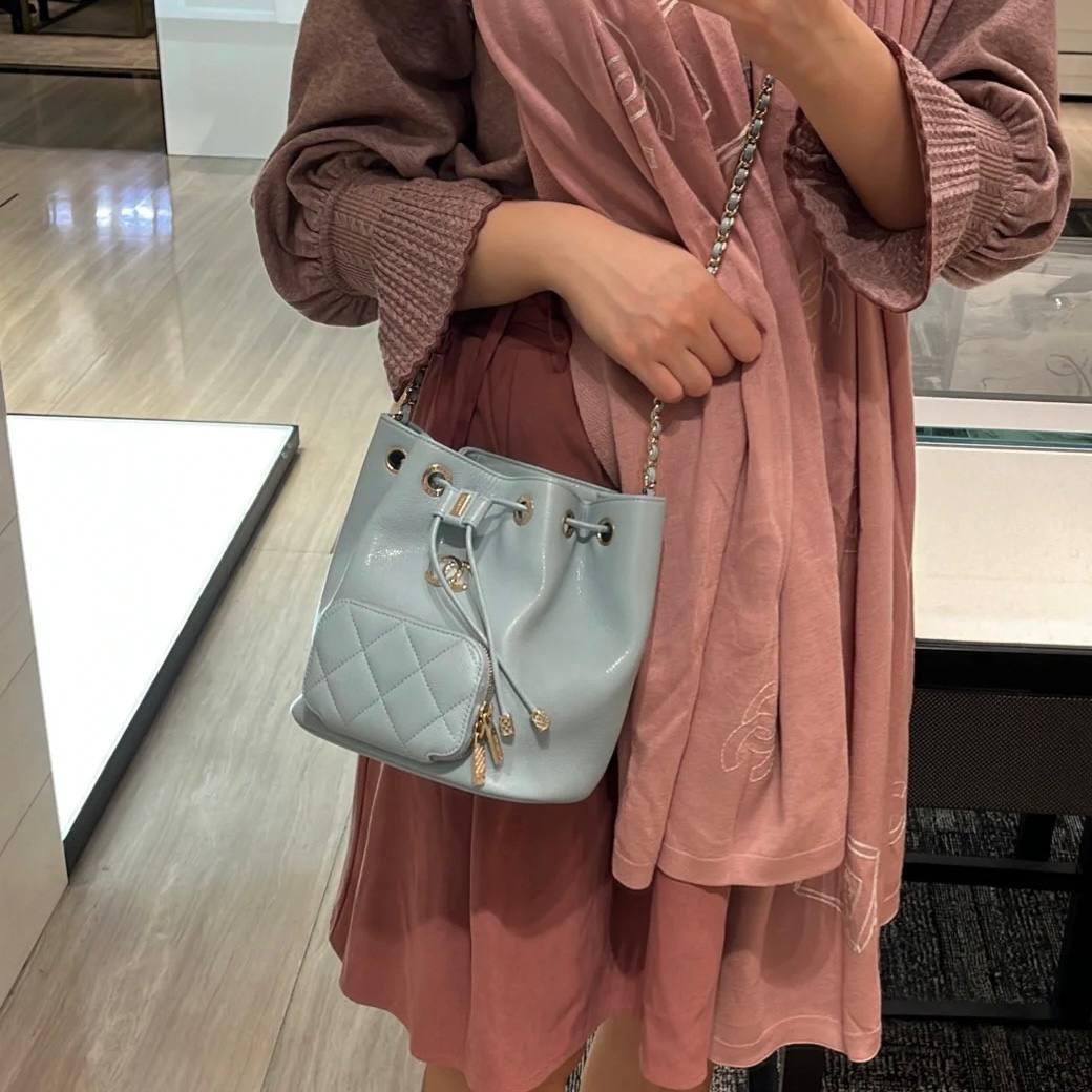 Chanel Business Affinity Drawstring Bucket Bag