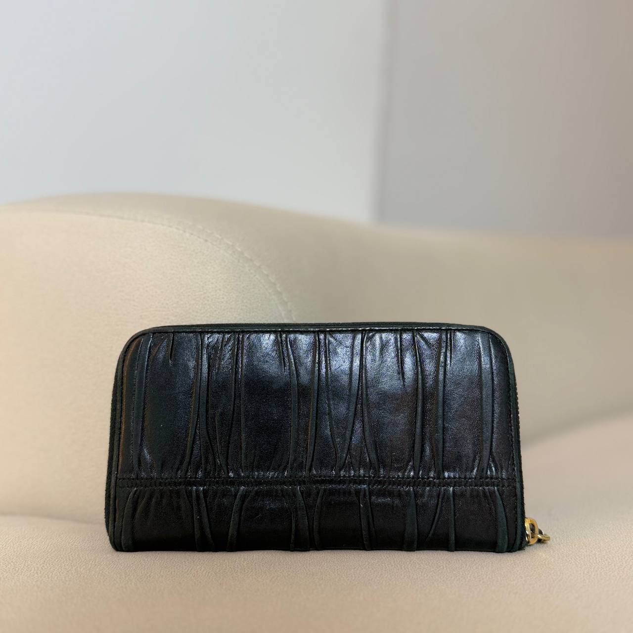 Prada Nappa Gaufre Zip Around Wallet