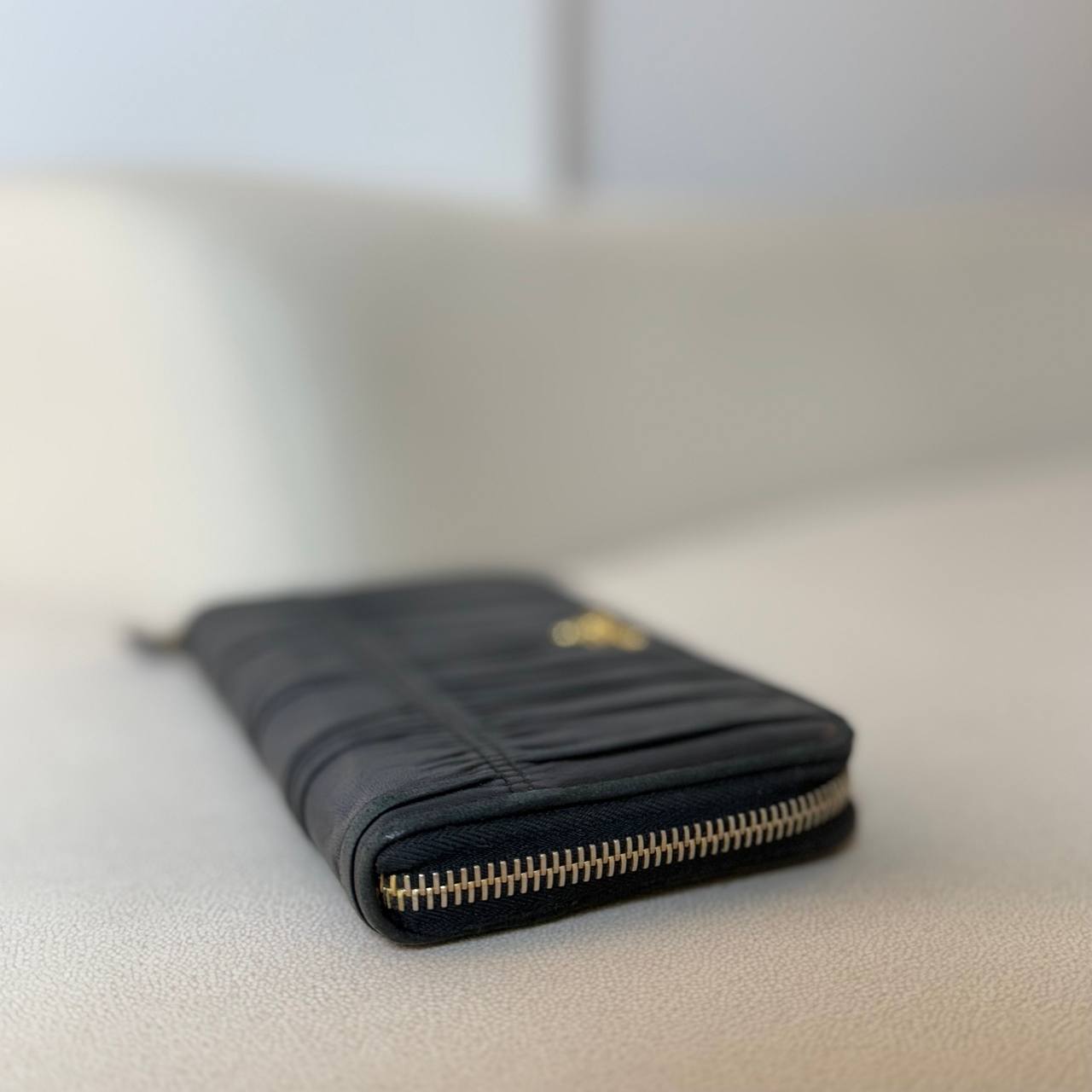 Prada Nappa Gaufre Zip Around Wallet