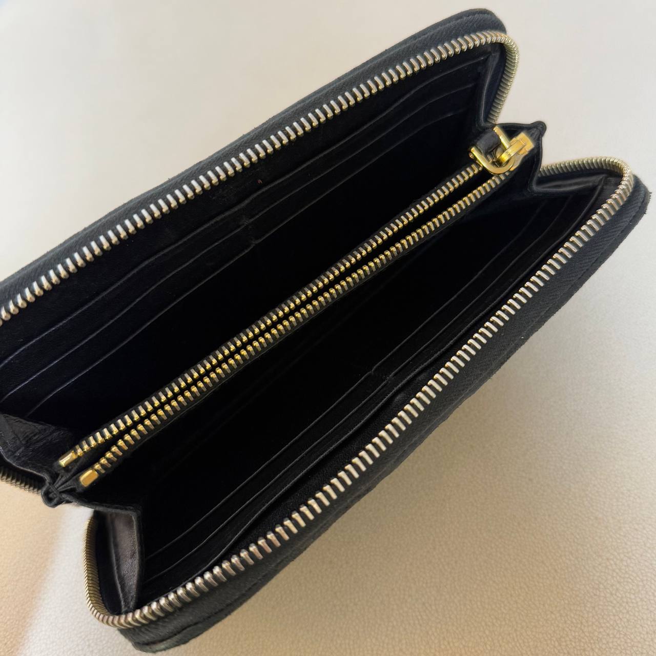 Prada Nappa Gaufre Zip Around Wallet
