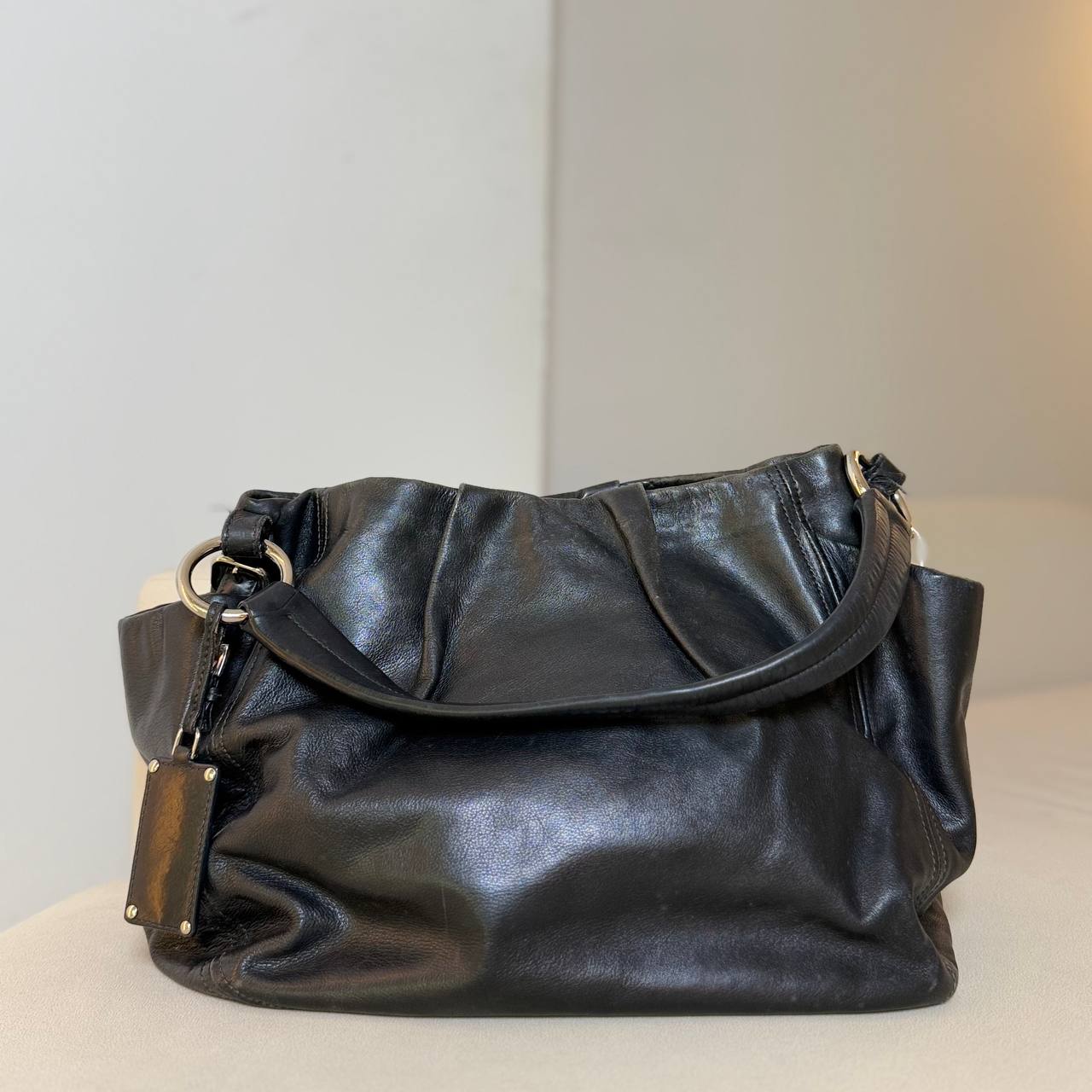 Prada Soft Calfskin Side Pocket Hobo