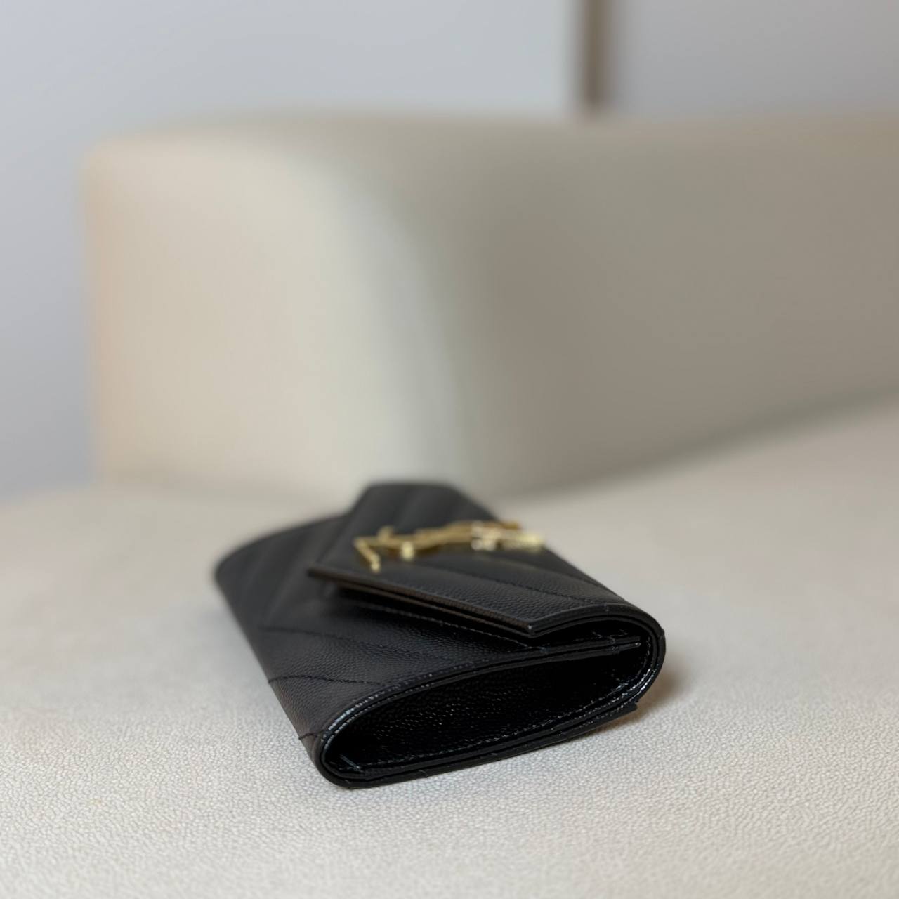 Saint Laurent Cassandre Matelassé Small Envelope Wallet