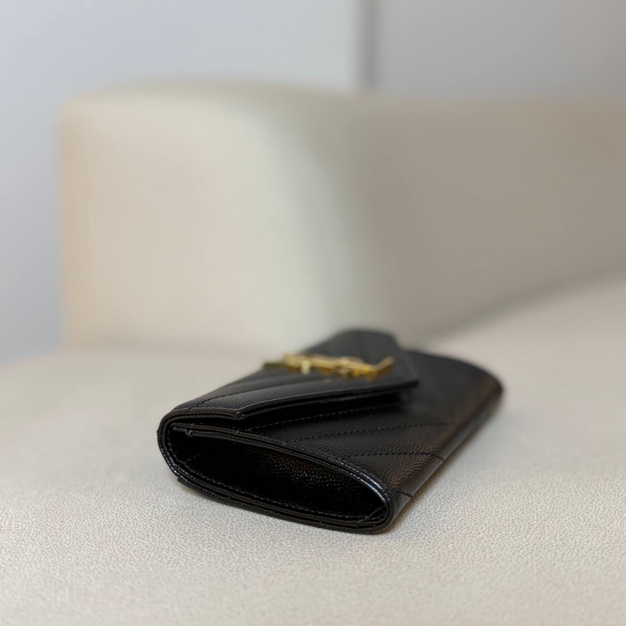 Saint Laurent Cassandre Matelassé Small Envelope Wallet