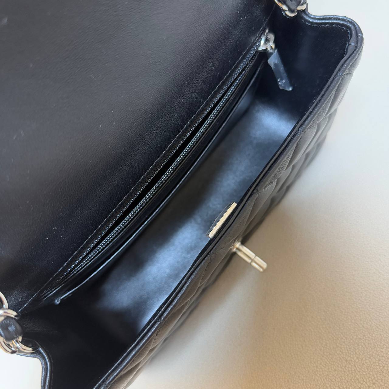 Chanel Classic Mini Flap SHW in Black Lambskin