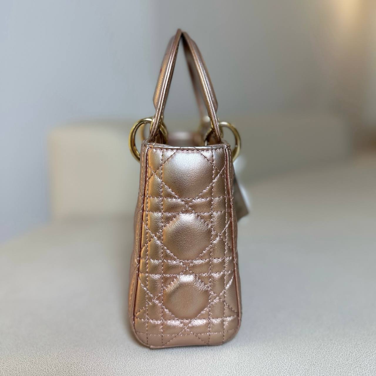 Mini Lady Dior Metallic Cannage Quilt