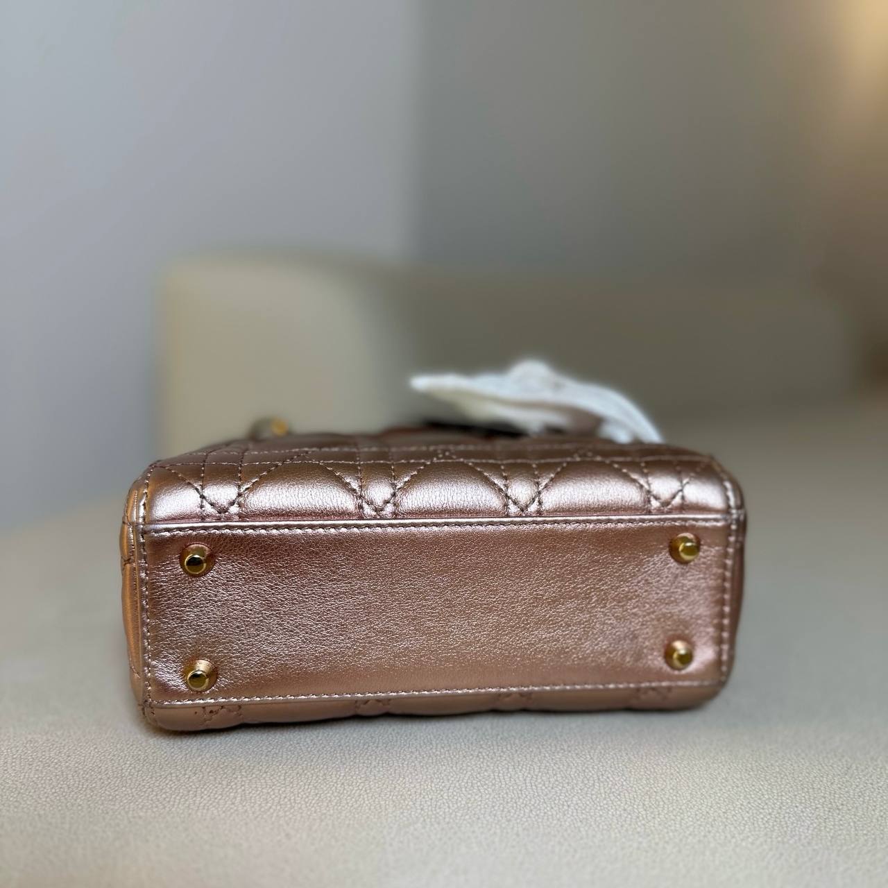Mini Lady Dior Metallic Cannage Quilt