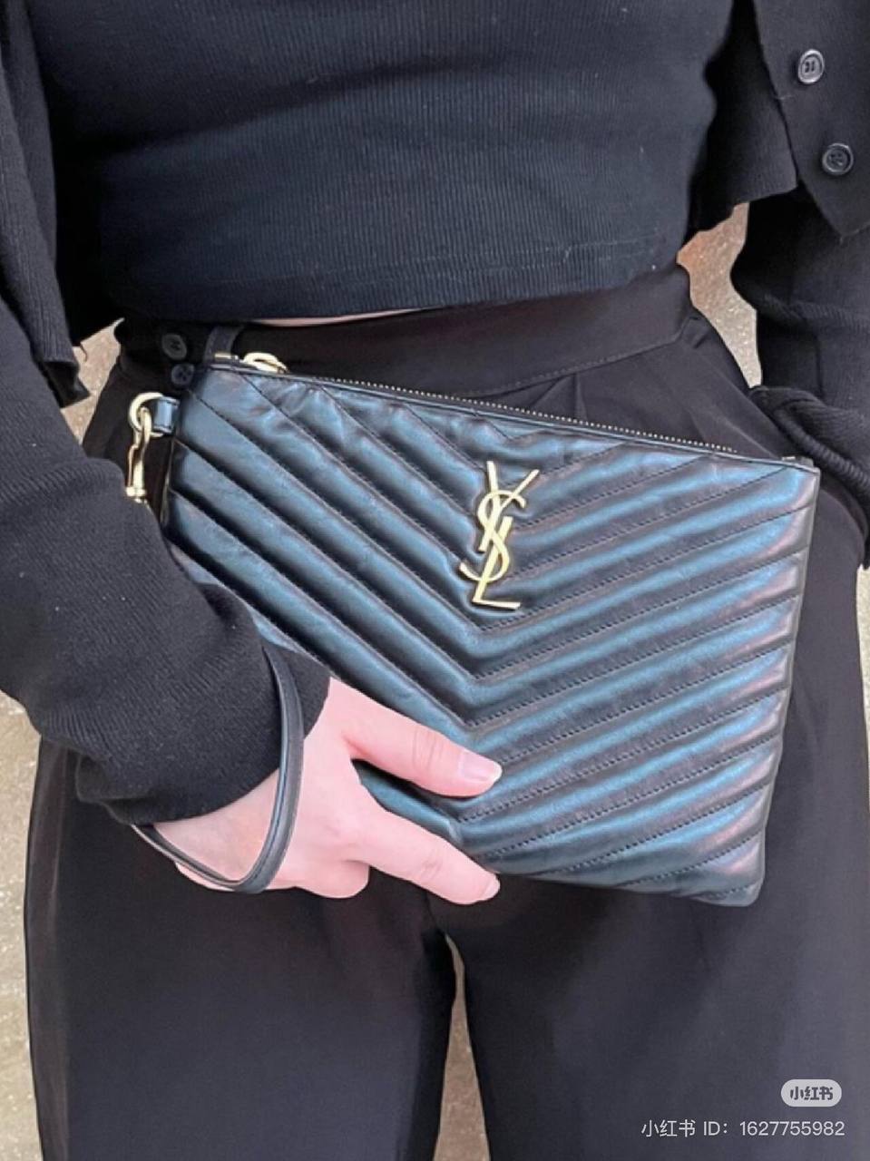 Saint Laurent Cassandre Matelasse Leather Pouch