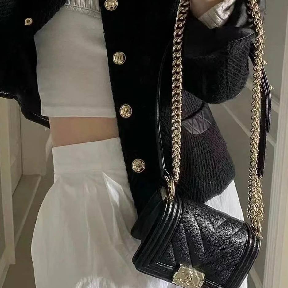 Chanel Caviar Chevron Mini Boy