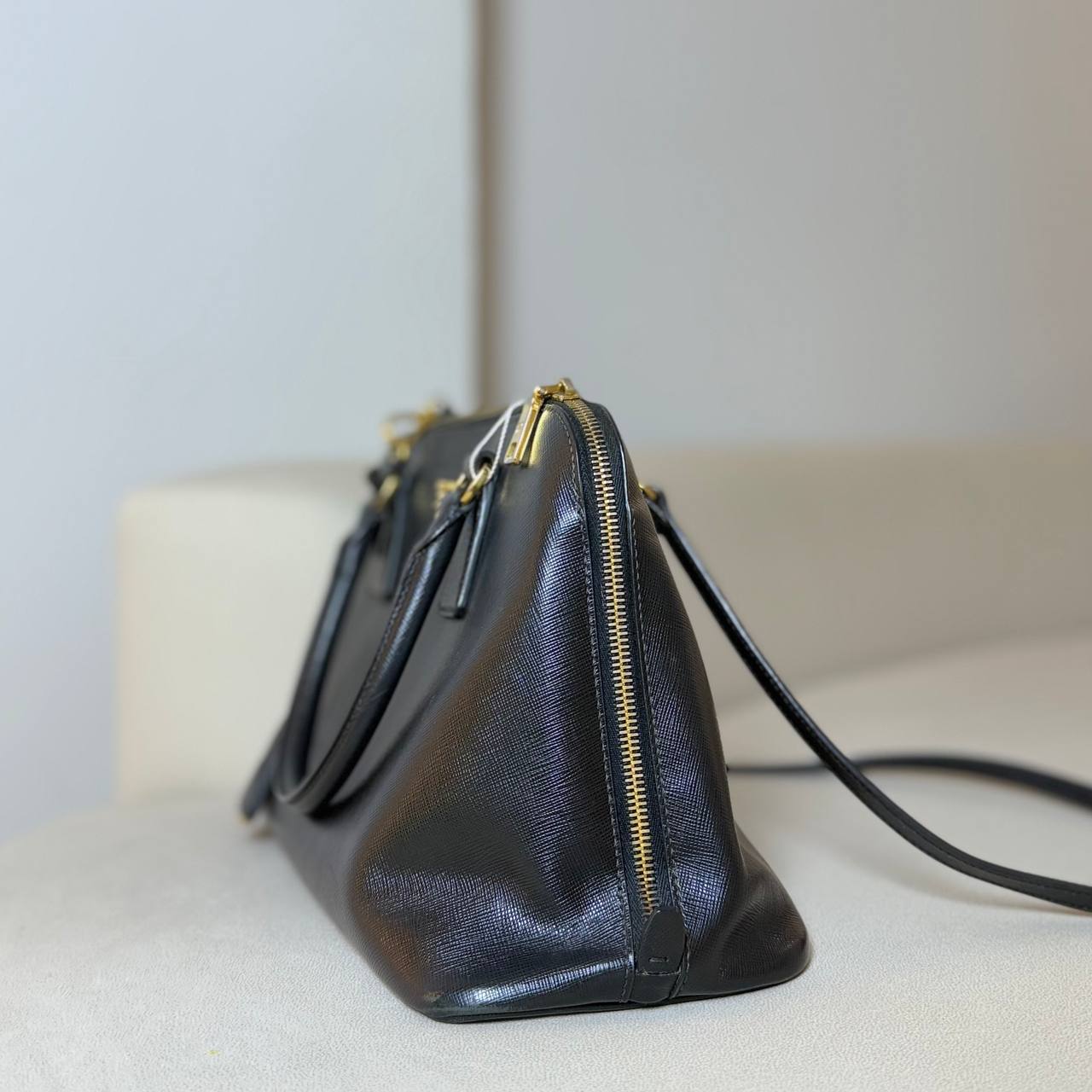 Prada Saffiano Vernice Promenade Leather Bag