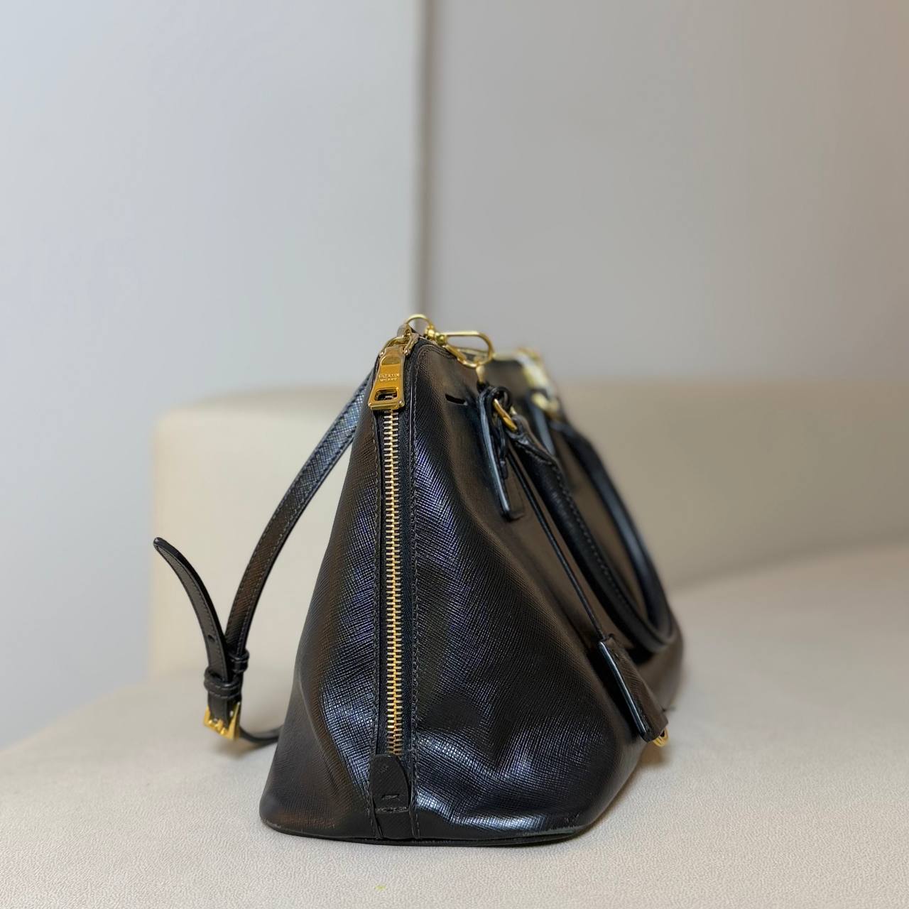 Prada Saffiano Vernice Promenade Leather Bag