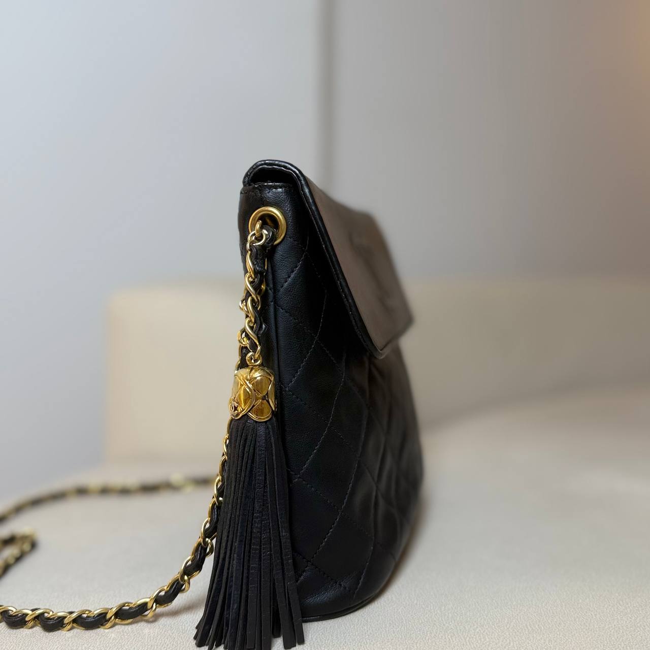 Chanel Vintage Lambskin Tassel Flap Bag