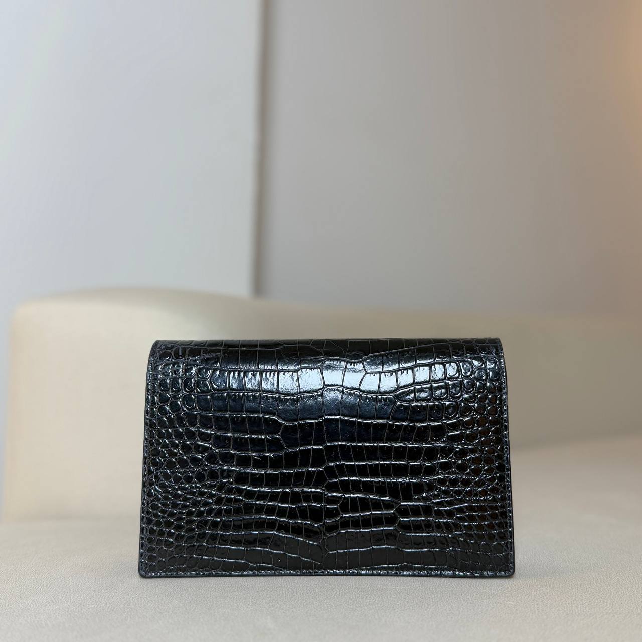 Saint Laurent Crocodile Embossed Kate Tassel Small