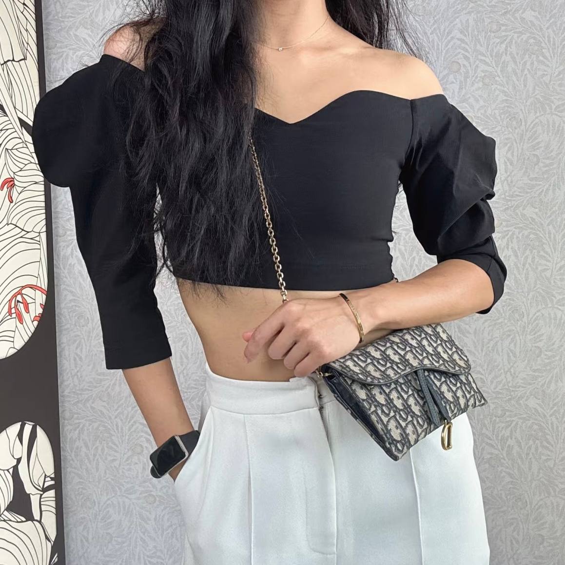 Dior Small Saddle Pouch with Chain