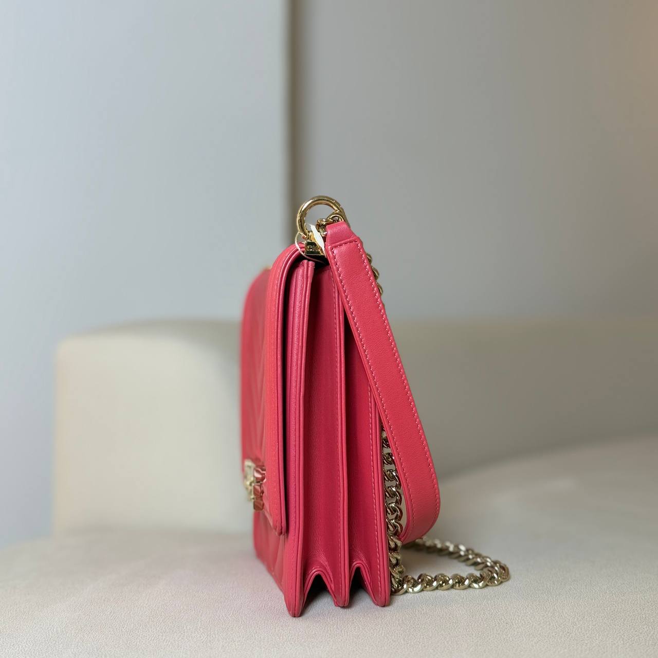 Chanel Chevron North South Boy Flap Bag
