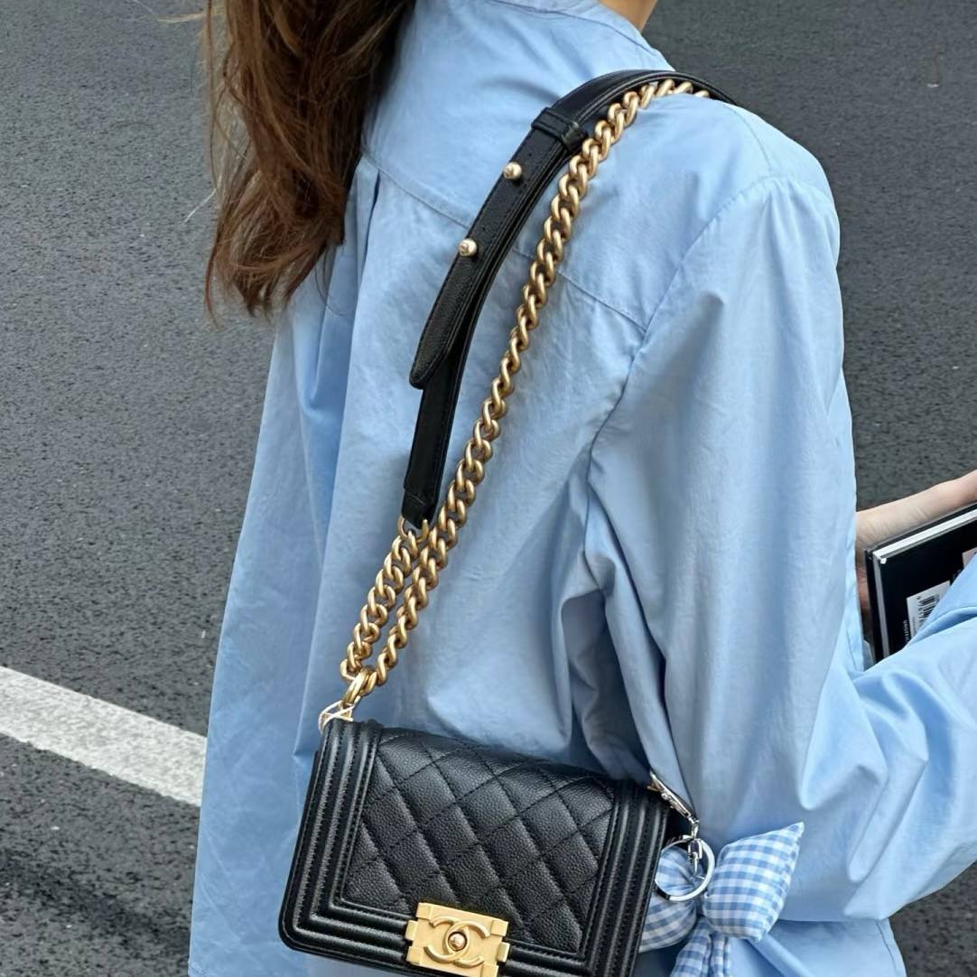 Chanel Boy Mini in Black Caviar