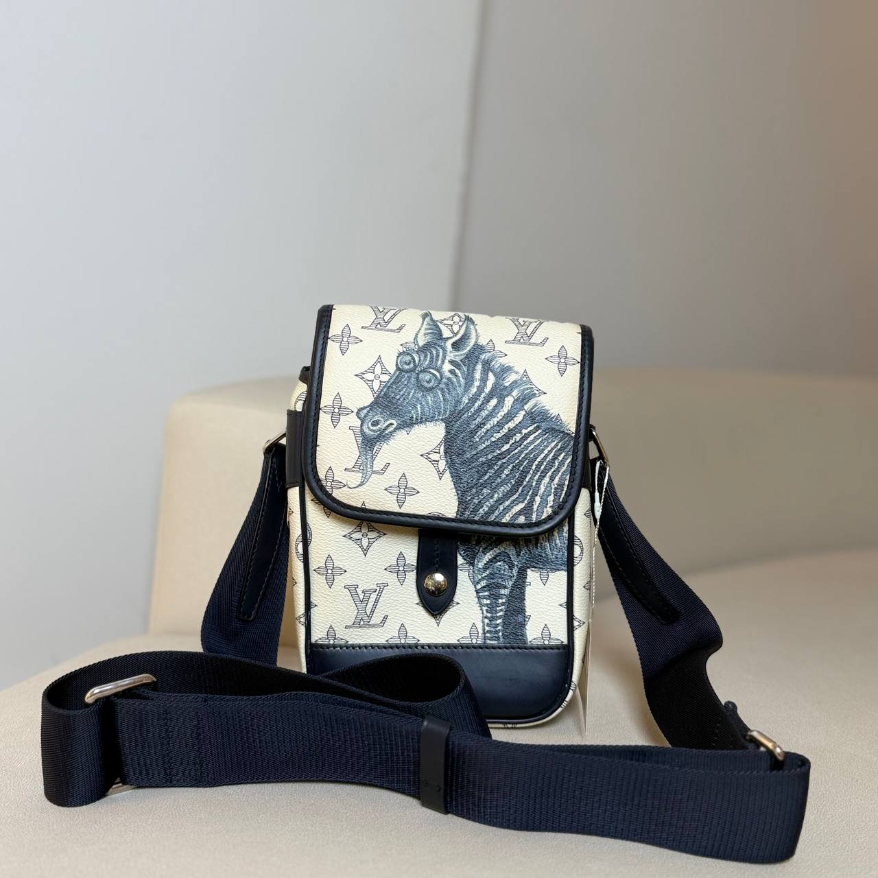 LV Savane Monogram Zebra Chapman Messenger BB