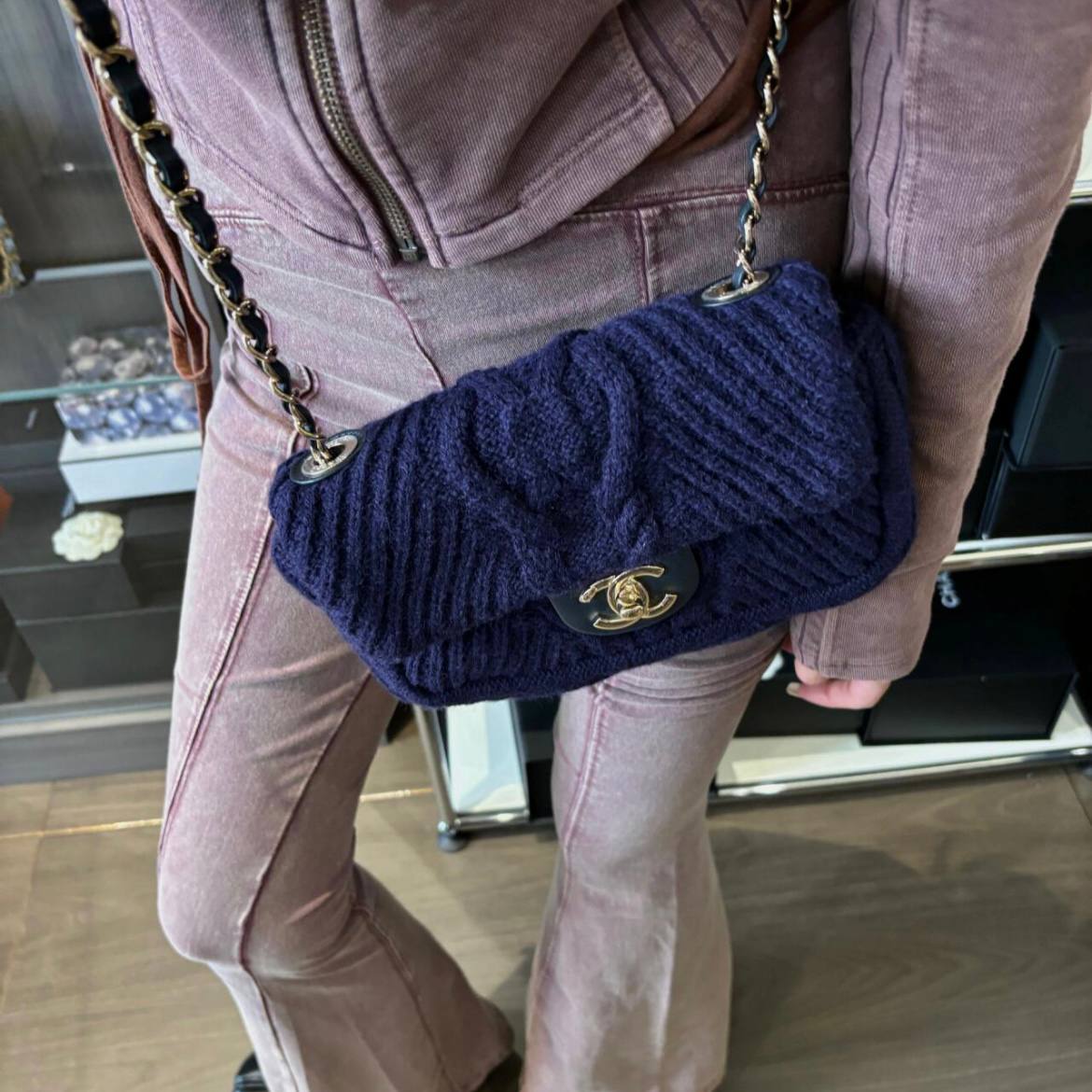 Chanel Small Paris-Hamburg Cable Knit Flap
