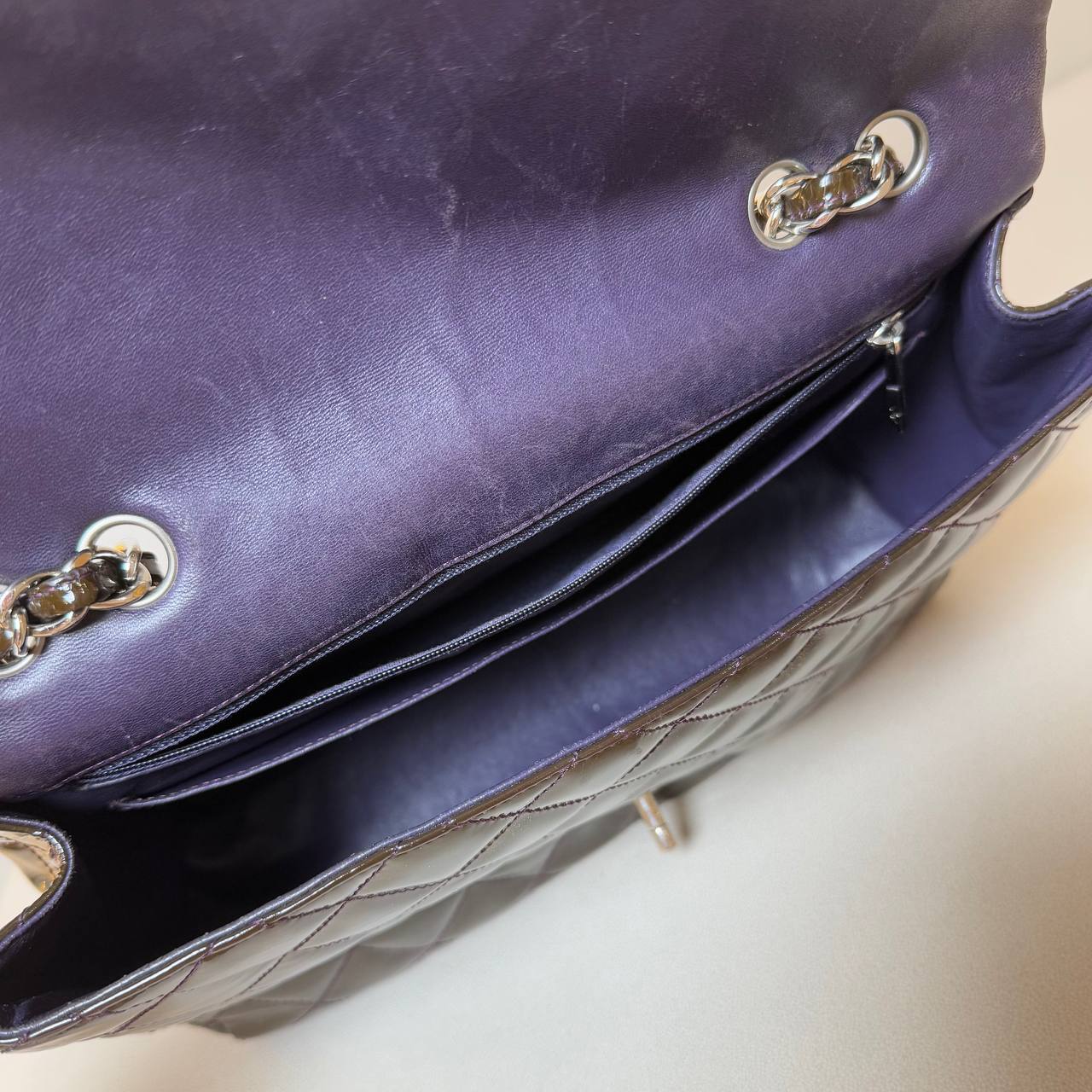 Chanel Jumbo Classic Flap Brown Patent Leather