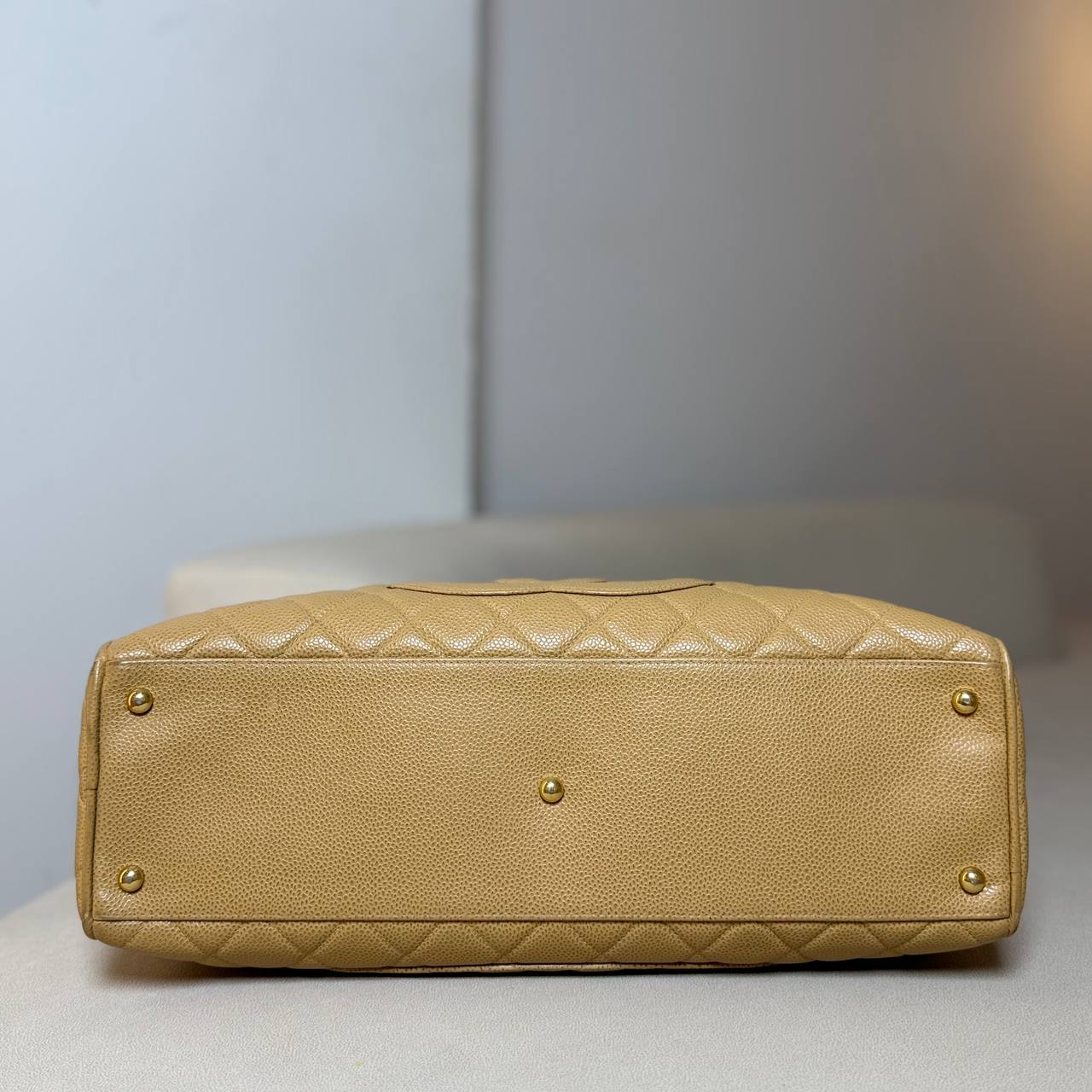 Chanel Boston Bag Beige Caviar