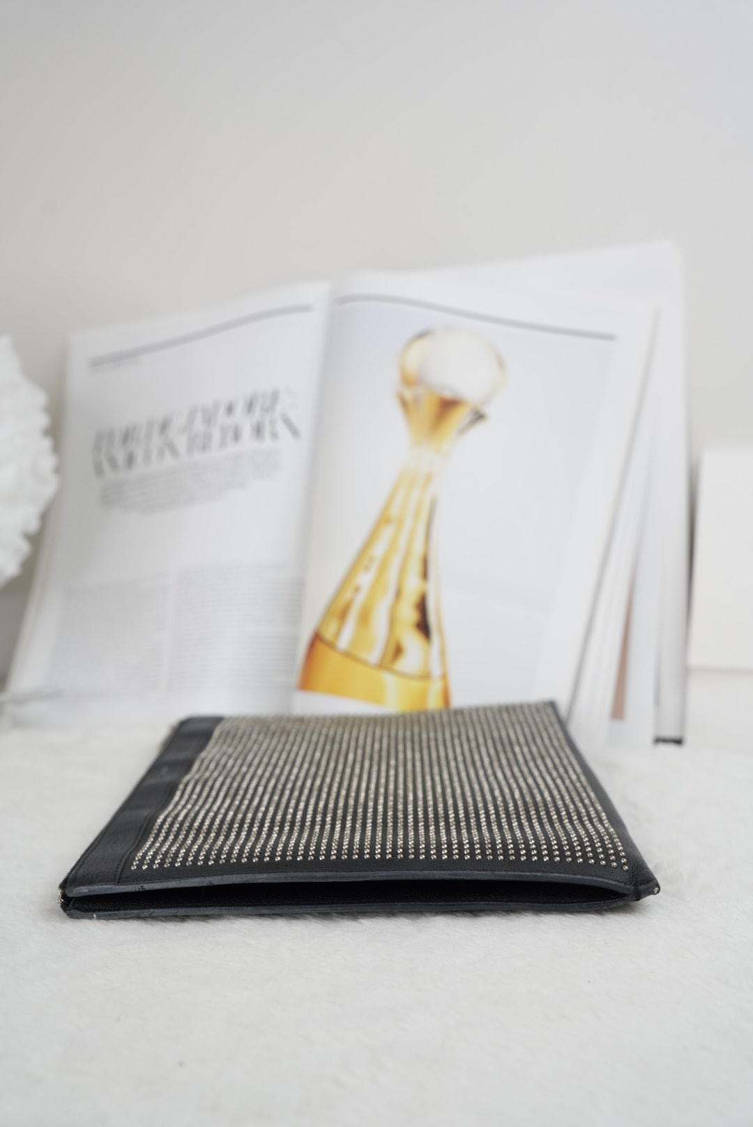 YSL Studded Leather Clutch Bag