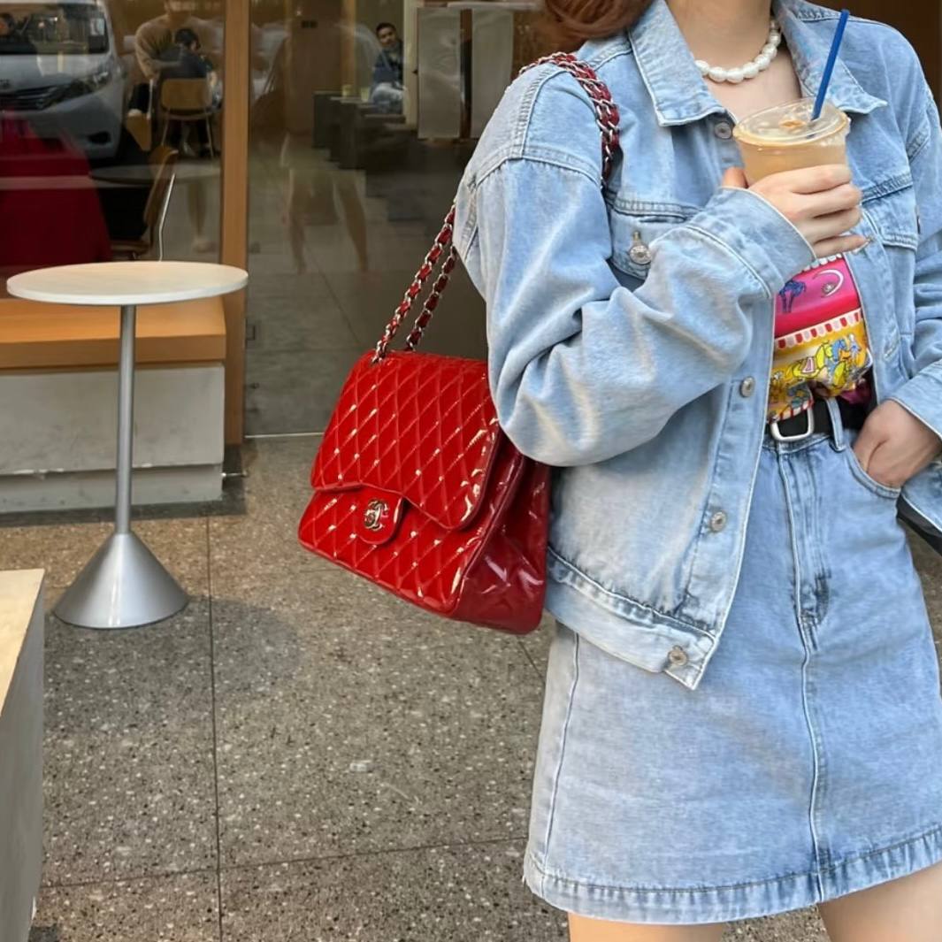 Chanel Classic Jumbo Double Flap Patent Leather