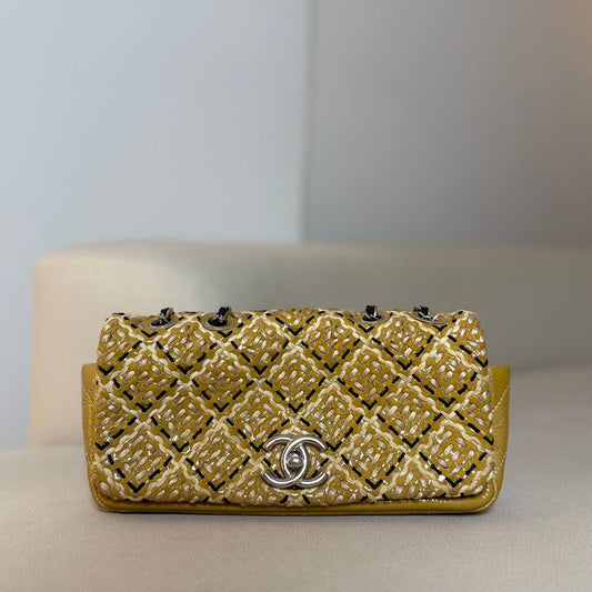 Chanel Flap Bag Woven Stitch Patent