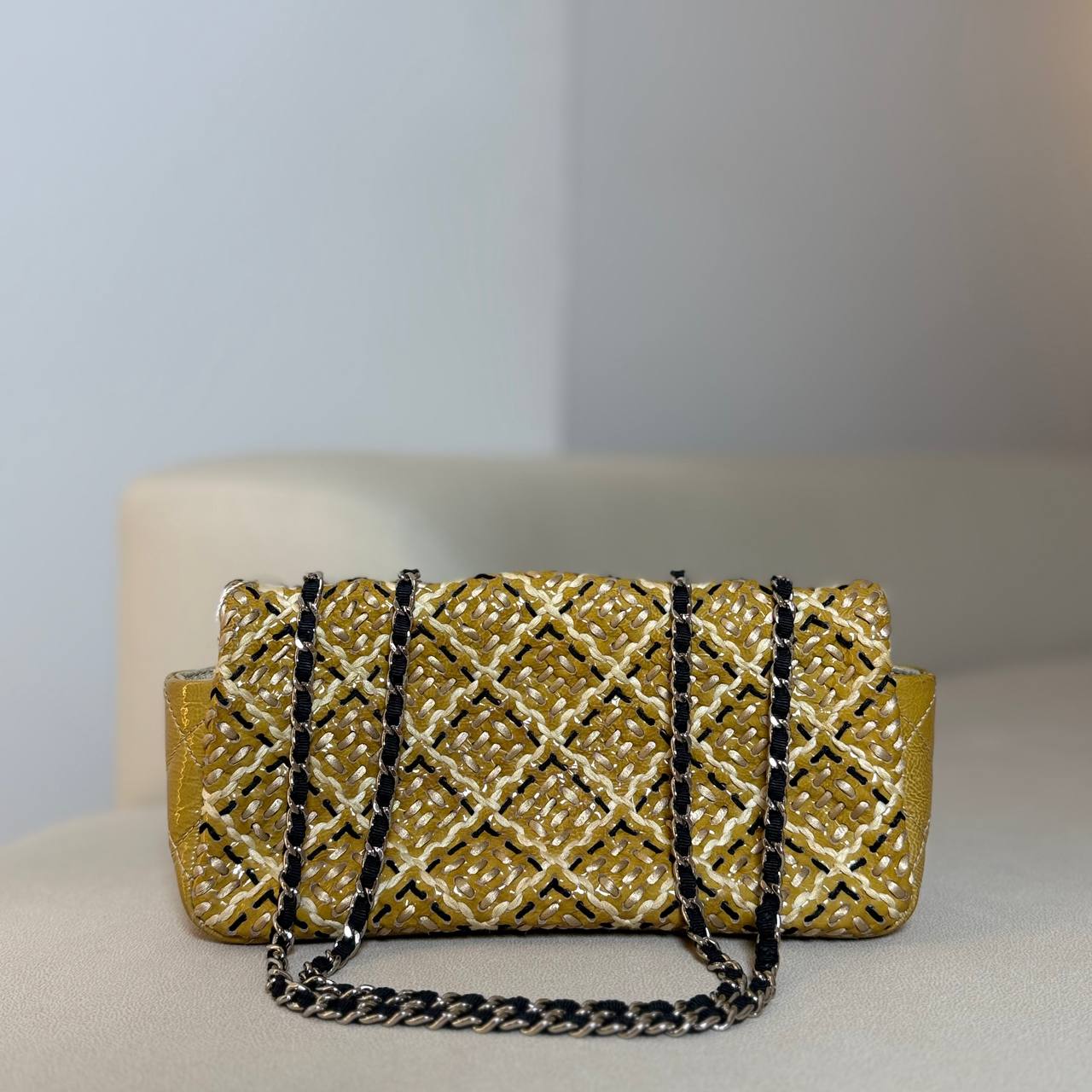 Chanel Flap Bag Woven Stitch Patent