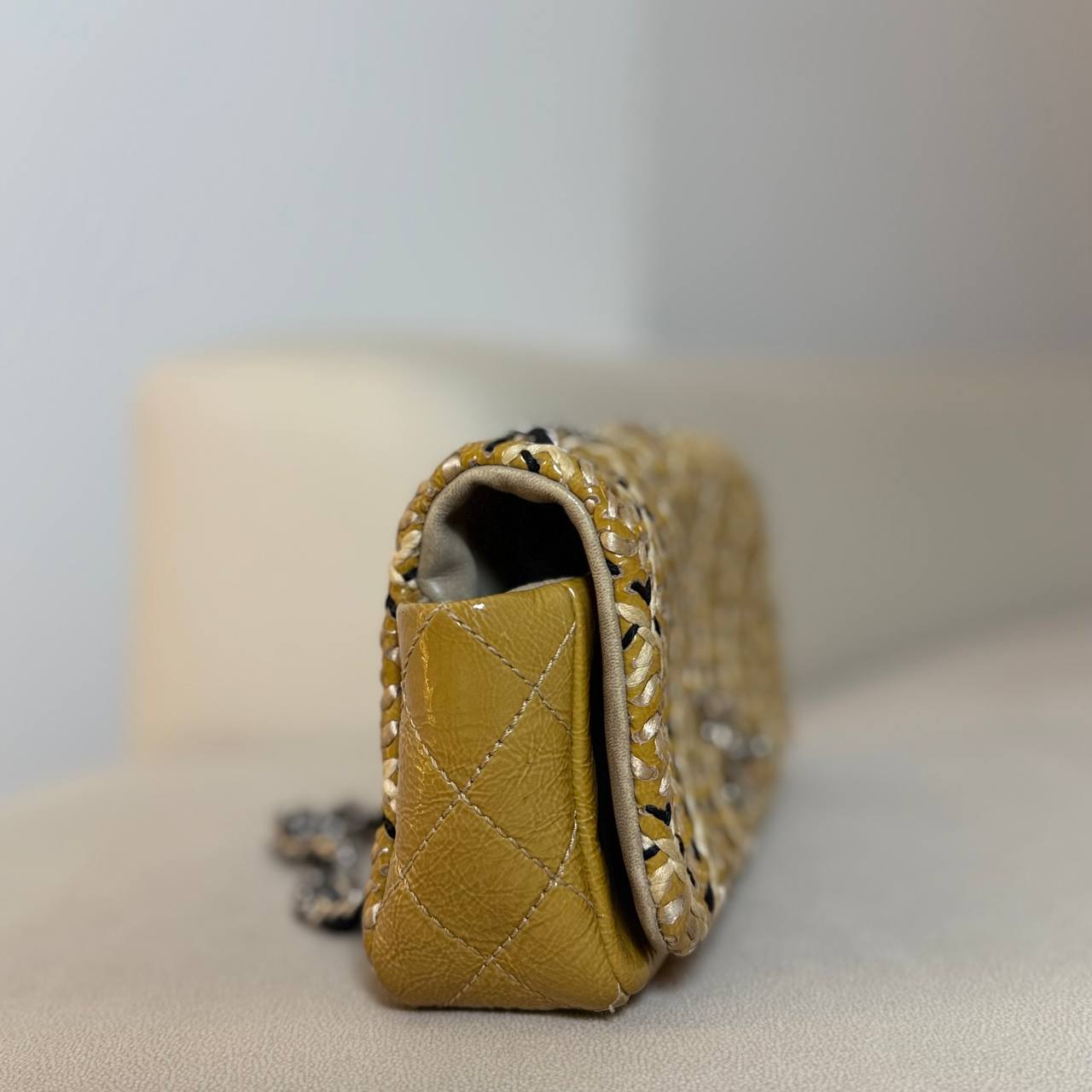 Chanel Flap Bag Woven Stitch Patent