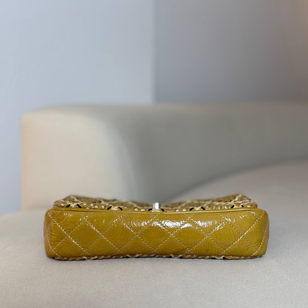 Chanel Flap Bag Woven Stitch Patent