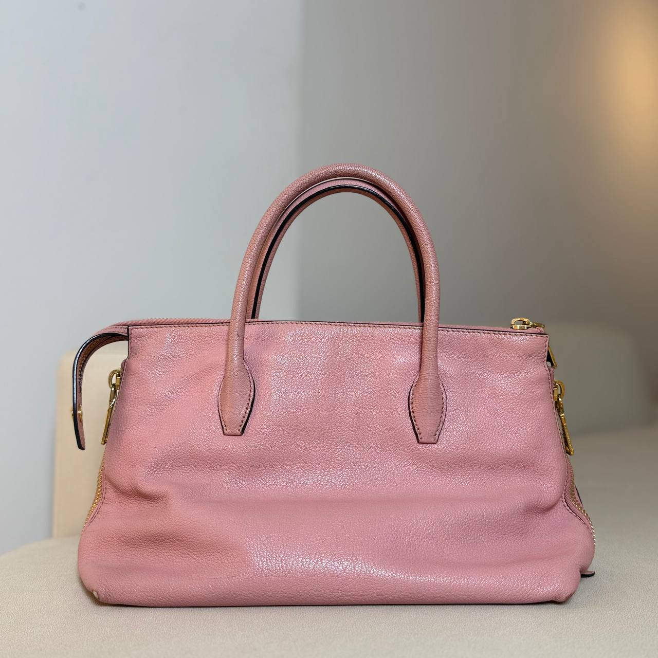 Miu Miu Madras Leather Tote Bag