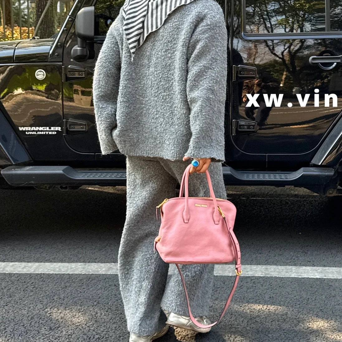 Miu Miu Madras Leather Tote Bag