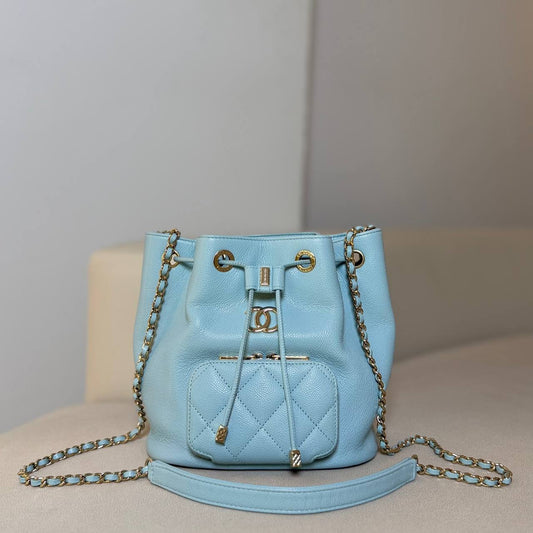 Chanel Business Affinity Drawstring Bucket Bag