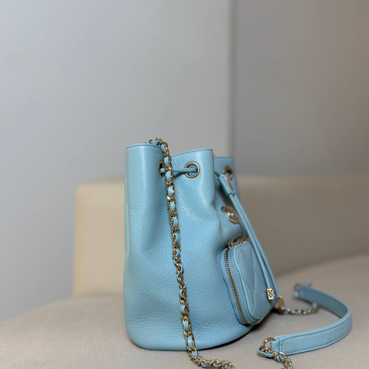 Chanel Business Affinity Drawstring Bucket Bag