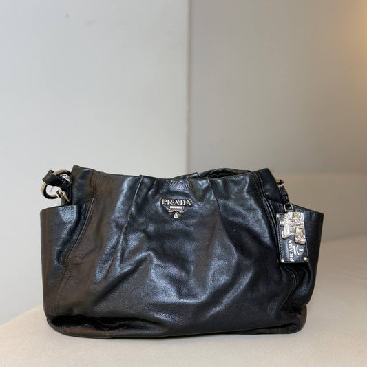 Prada Soft Calfskin Side Pocket Hobo