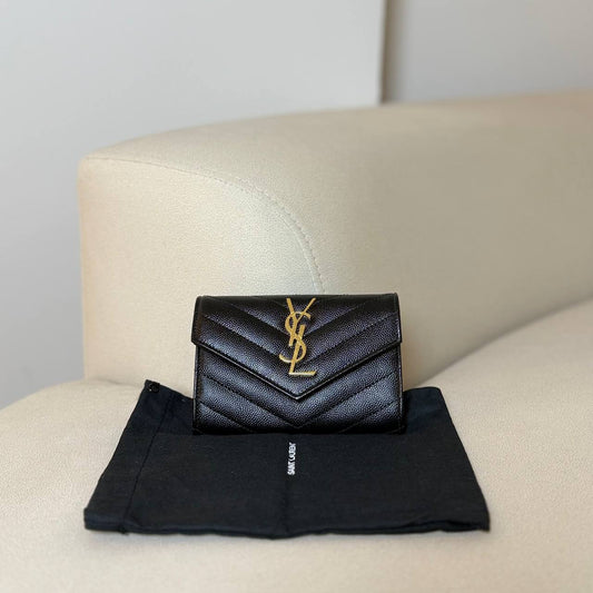 Saint Laurent Cassandre Matelassé Small Envelope Wallet