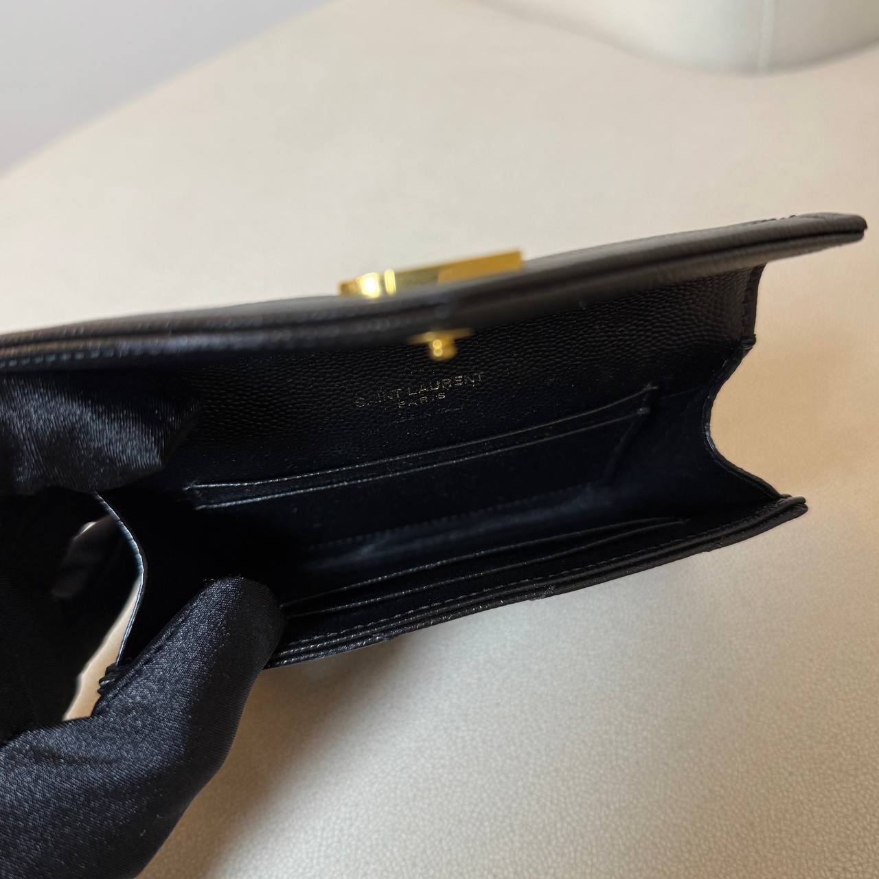 Saint Laurent Cassandre Matelassé Small Envelope Wallet
