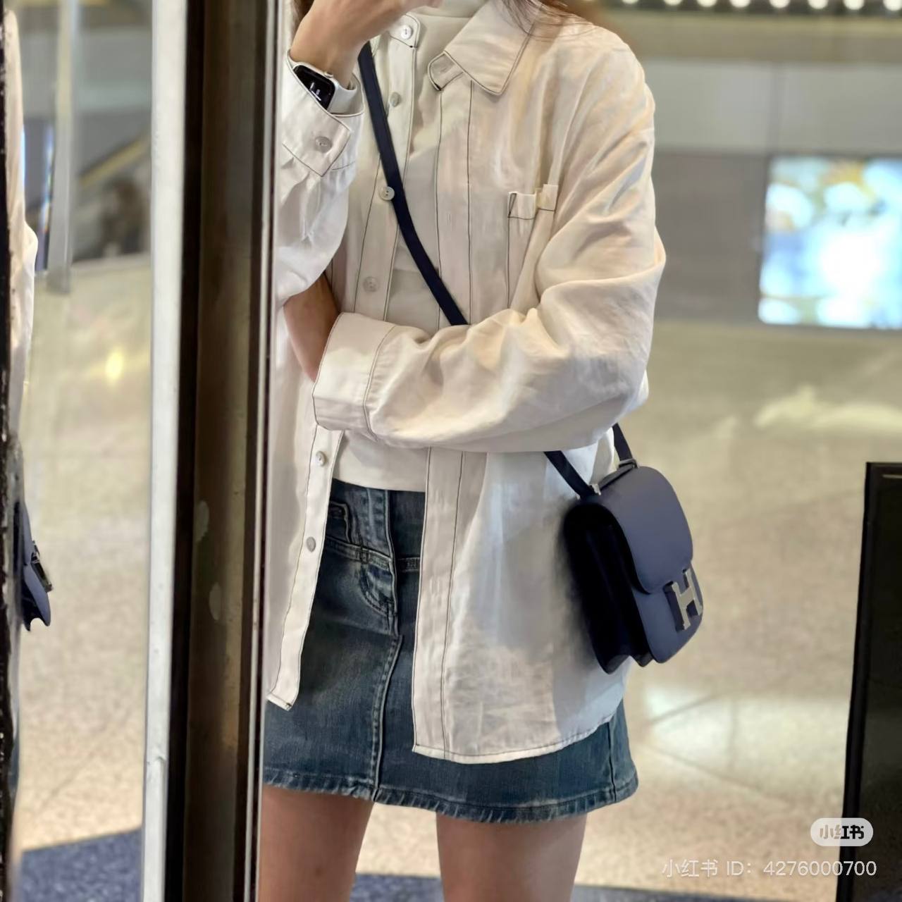 Hermès Blue Sapphire Epsom Mini Constance