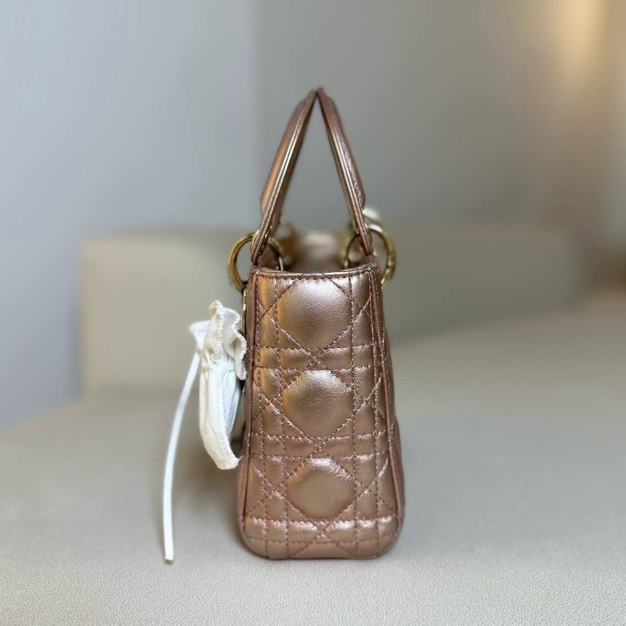 Mini Lady Dior Metallic Cannage Quilt