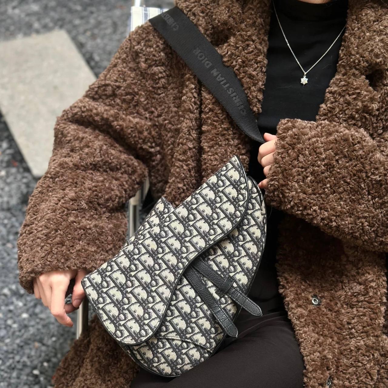 Dior Oblique Jacquard Saddle Bag