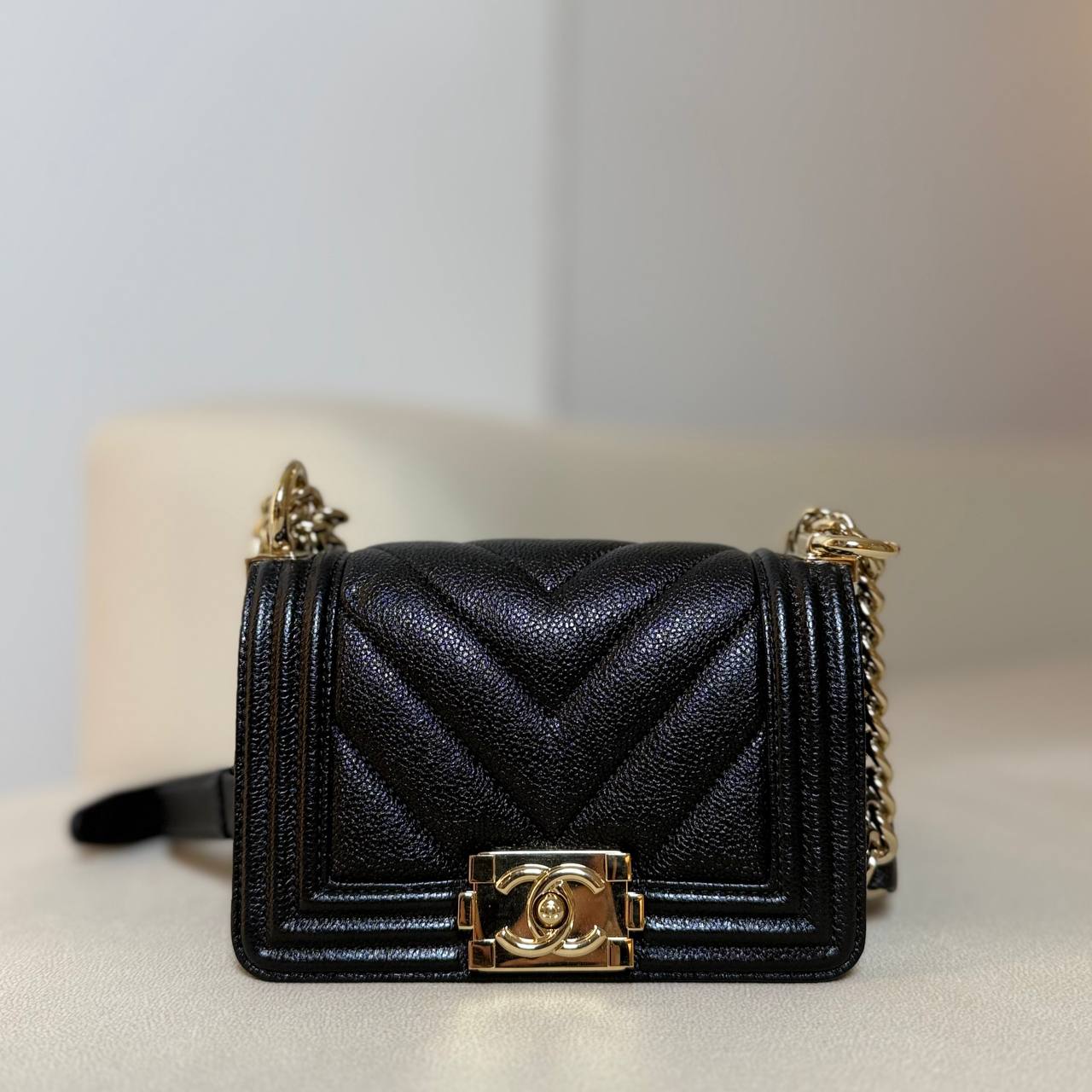 Chanel Caviar Chevron Mini Boy