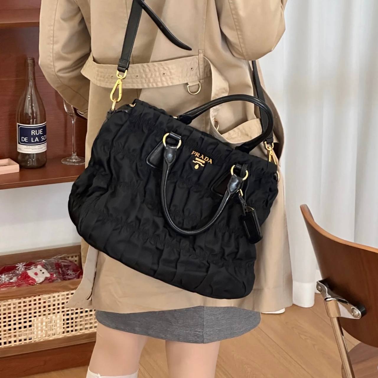 Prada Tessuto Gaufre Tote Bag
