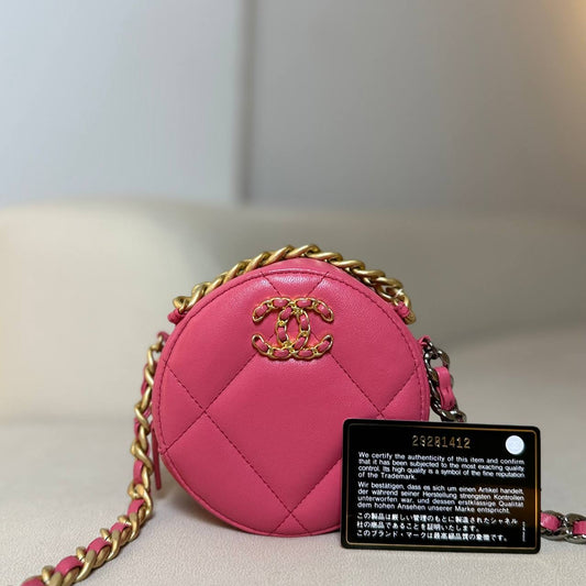 Chanel 19 Round Clutch Bag