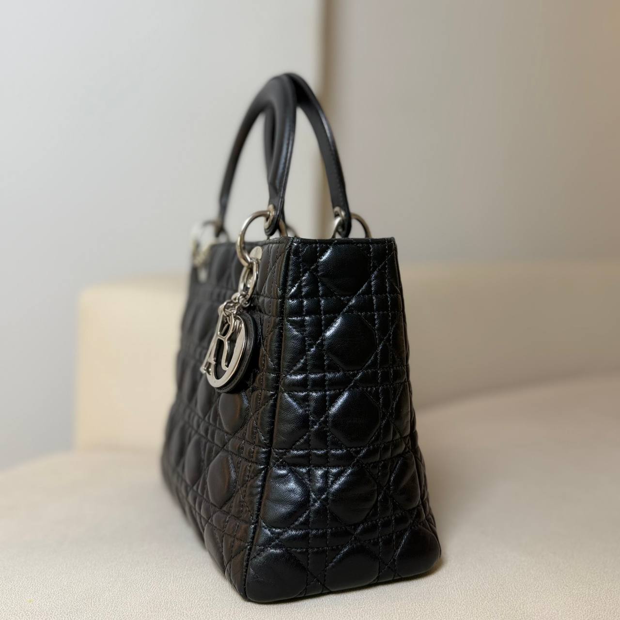 Lady Dior Medium in Black Cannage Lambskin SHW