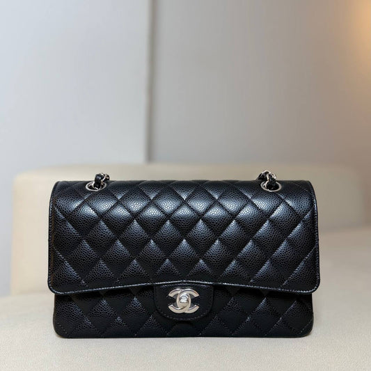 Chanel Classic Medium Double Flap Black Caviar SHW
