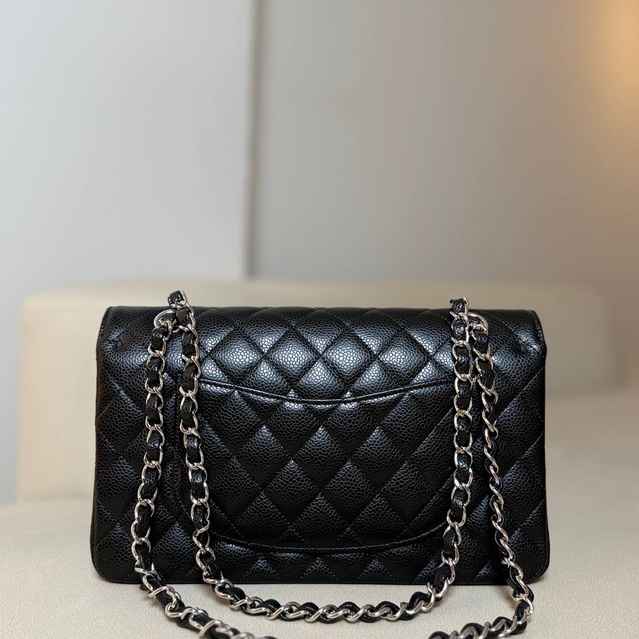 Chanel Classic Medium Double Flap Black Caviar SHW