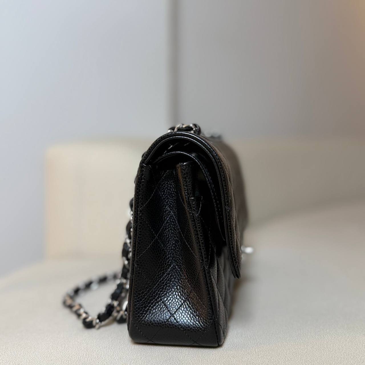 Chanel Classic Medium Double Flap Black Caviar SHW